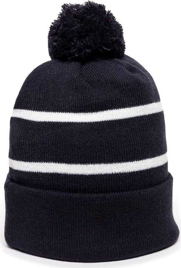 OC Sports KNF-100 Acrylic Knit Watch Cap Beanie - Navy White - HIT a Double - 1