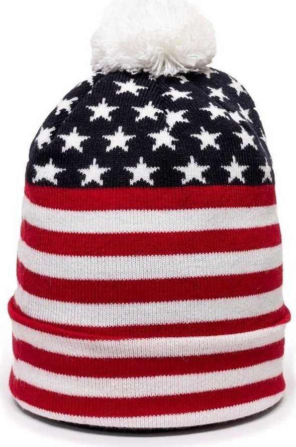 OC Sports KNF-USA USA Acrylic Watch Cap Beanie - Red White Blue - HIT a Double - 1