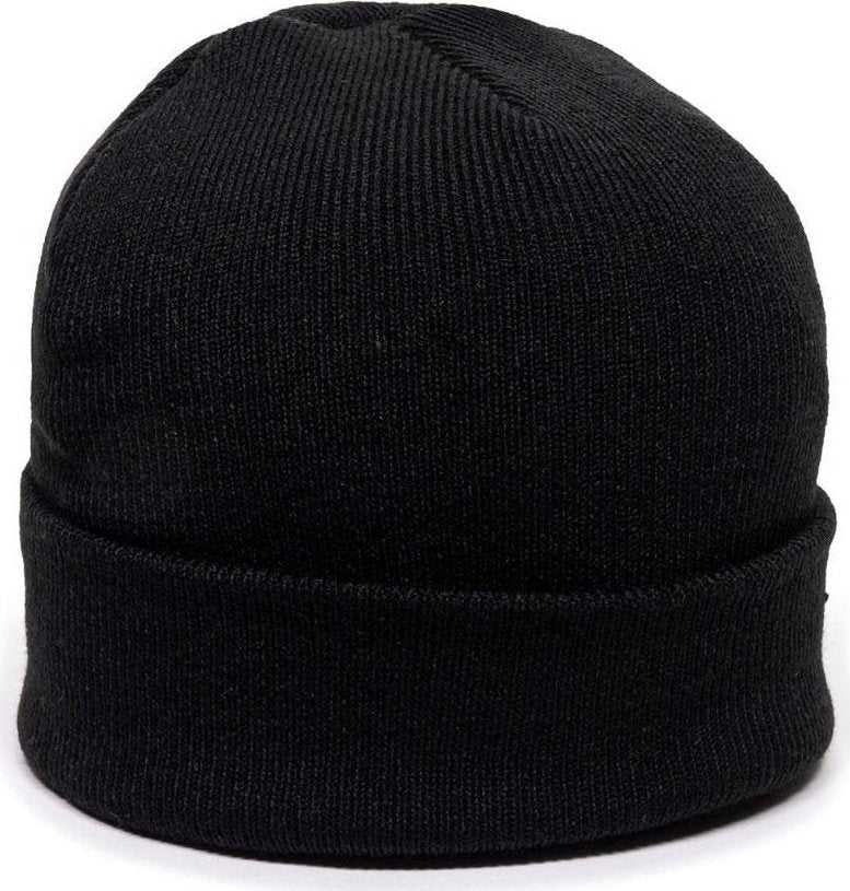 OC Sports KN-400 Superstretch Knit Watch Beanie with Cuff - Black - HIT a Double - 1