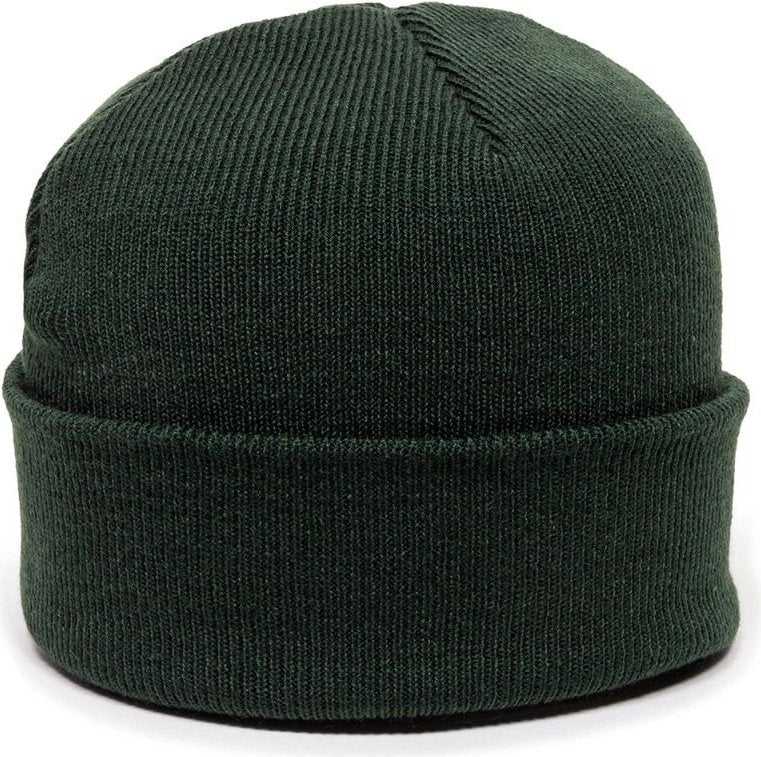 OC Sports KN-400 Superstretch Knit Watch Beanie with Cuff - Dk Green - HIT a Double - 1
