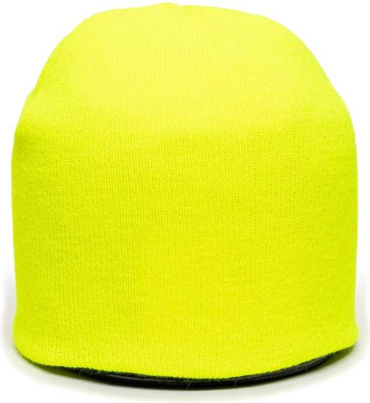 OC Sports KN-550 Made In USA Acrylic Jersey Knit Beanie - Neon Yellow - HIT a Double - 1