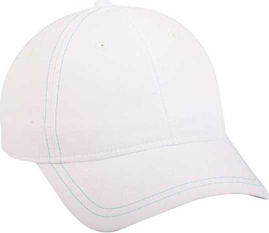 OC Sports LCS-550 Moisture Wicking Ladies Fit Cap - White Teal - HIT a Double - 1