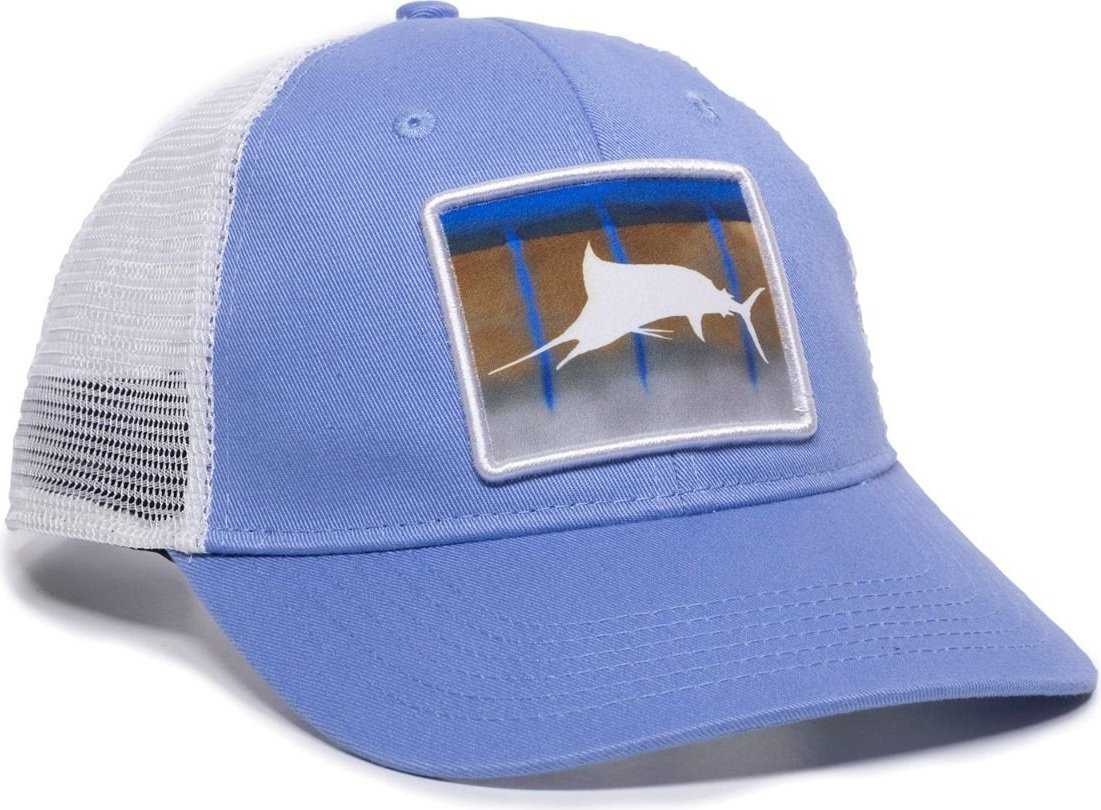 OC Sports MARLIN Cotton Twill Mesh Back Cap - Blue White - HIT a Double - 1