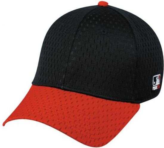 OC Sports MLB-805 Adjustable Cap - Black Red - HIT a Double - 1