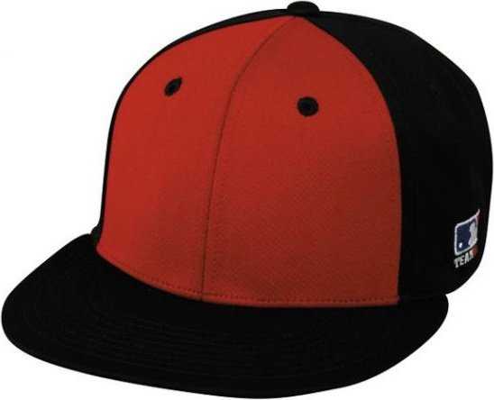 OC Sports MLB-807 Stretch Fit Cap - Red Black Black - HIT a Double - 1