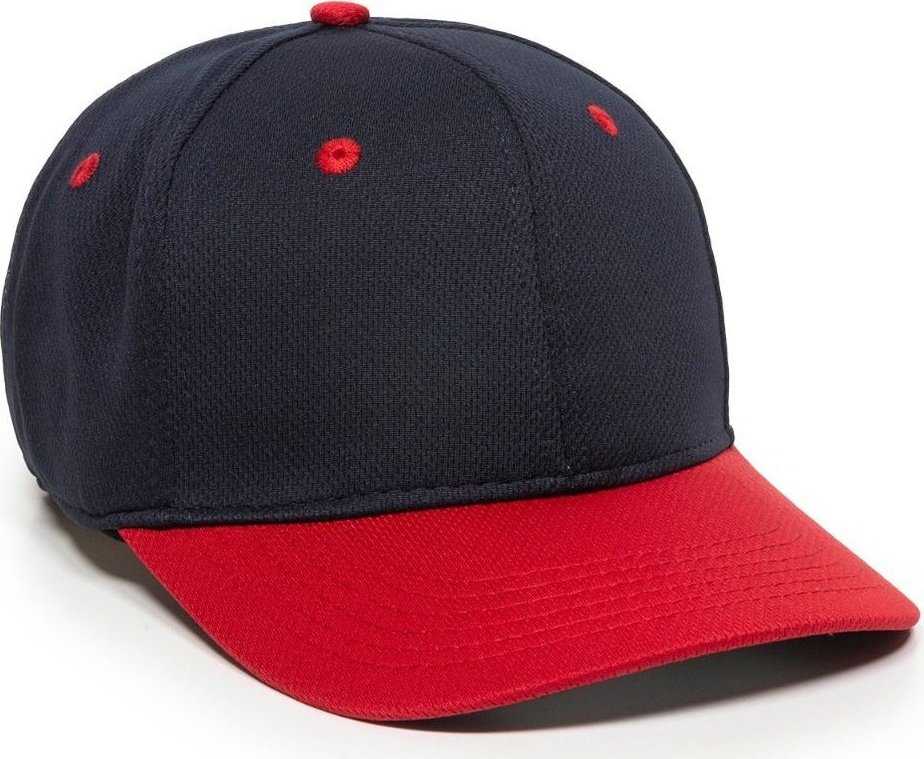 OC Sports MWS25 Flexible Fitting Cap - Navy Red - HIT a Double - 1