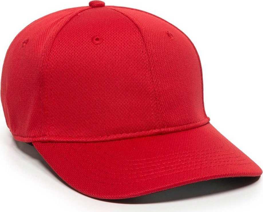 OC Sports MWS25 Flexible Fitting Cap - Red - HIT a Double - 1
