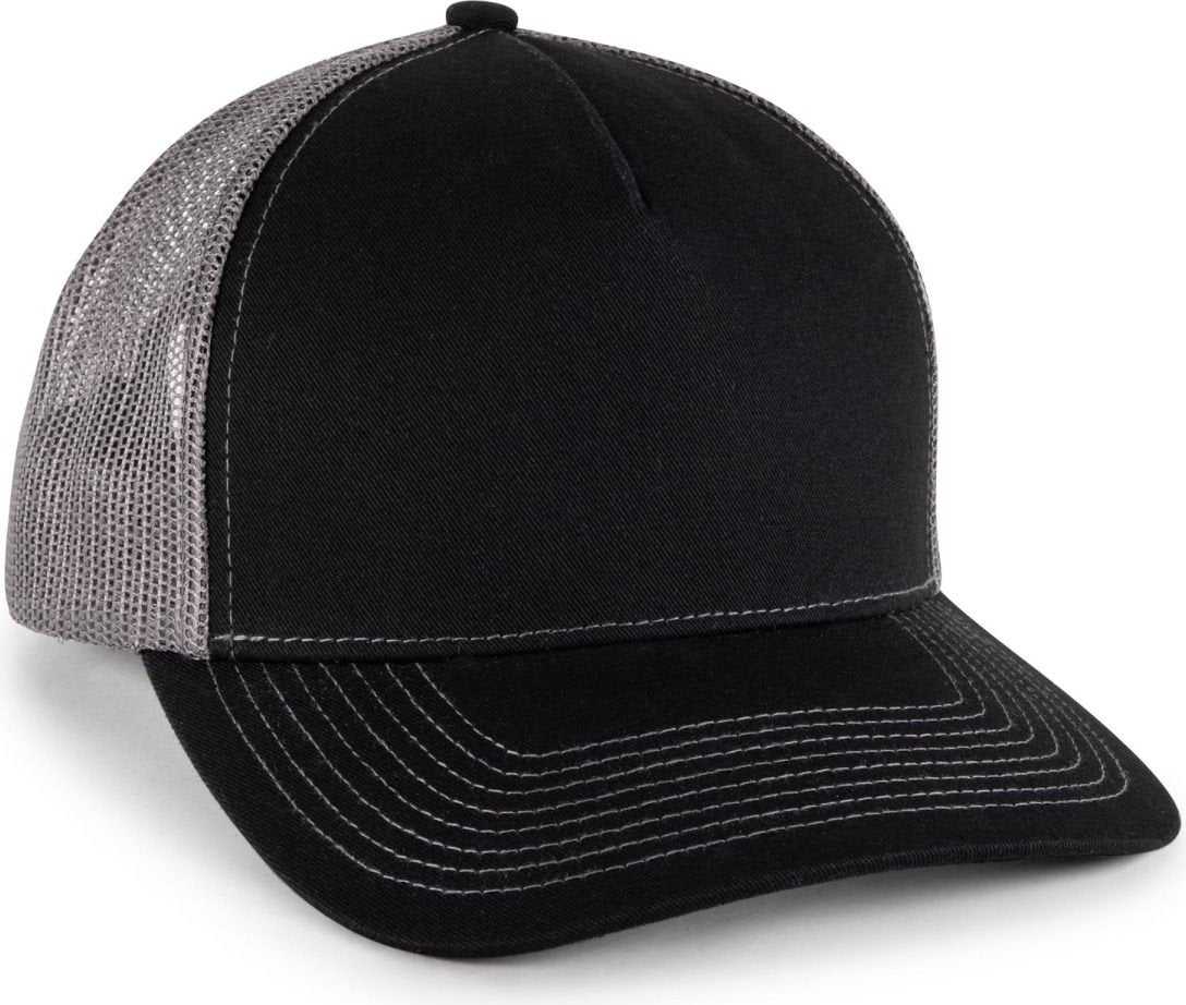 OC Sports OC571 Slight Pre-Curved Visor with Mesh Back Cap - Black Charcoal - HIT a Double - 1