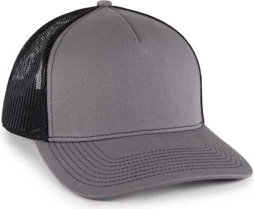 OC Sports OC571 Slight Pre-Curved Visor with Mesh Back Cap - Charcoal Black - HIT a Double - 1