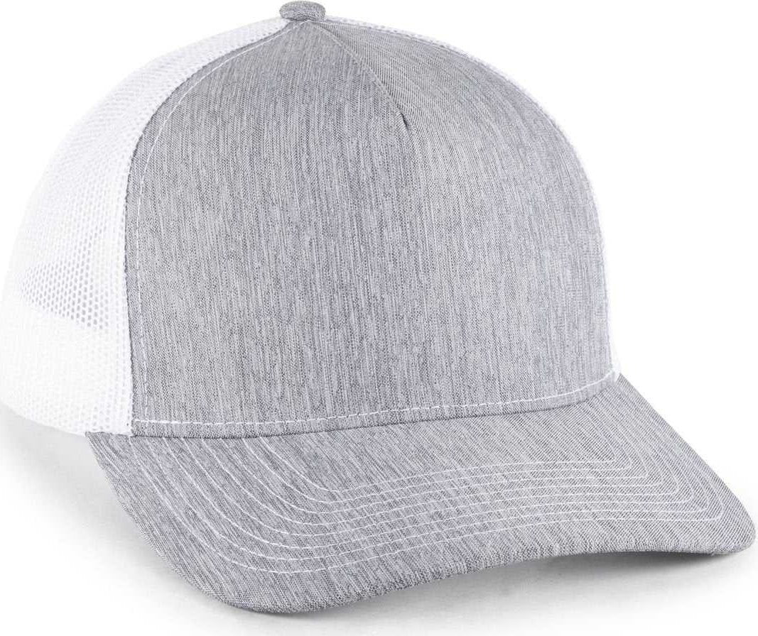 OC Sports OC571 Slight Pre-Curved Visor with Mesh Back Cap - LN Heathered Gray White - HIT a Double - 1