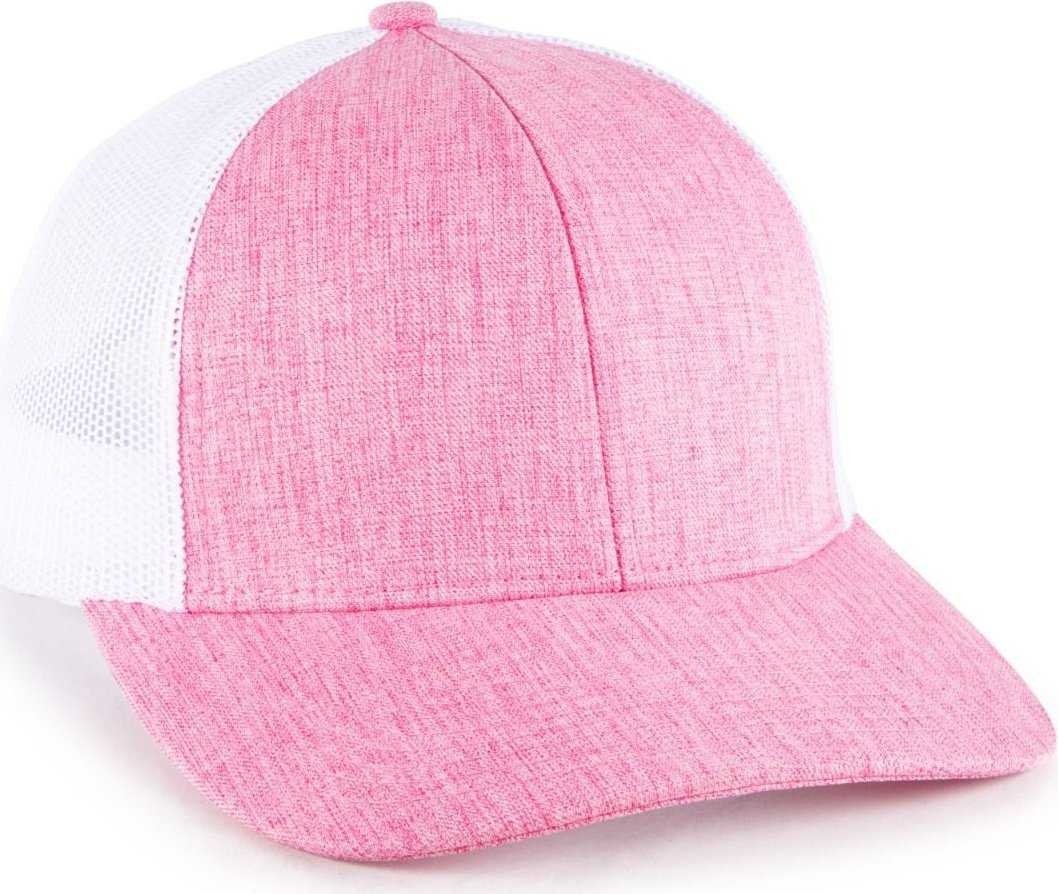 OC Sports OC770L Heathered Adjustable Mesh Back Cap - Heathered Pink White - HIT a Double - 1