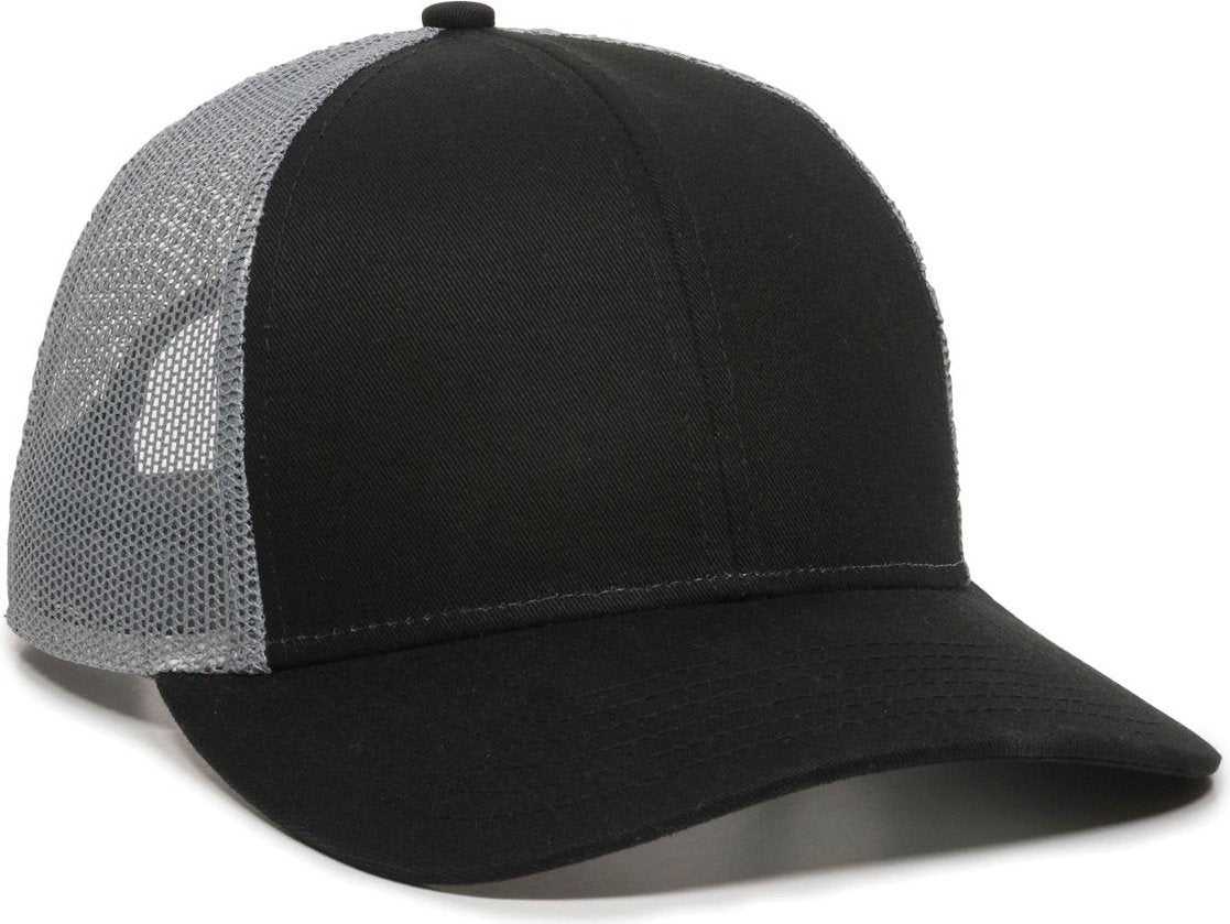 OC Sports OC770 Adjustable Mesh Back Cap with Sweatband - Black Gray - HIT a Double - 1