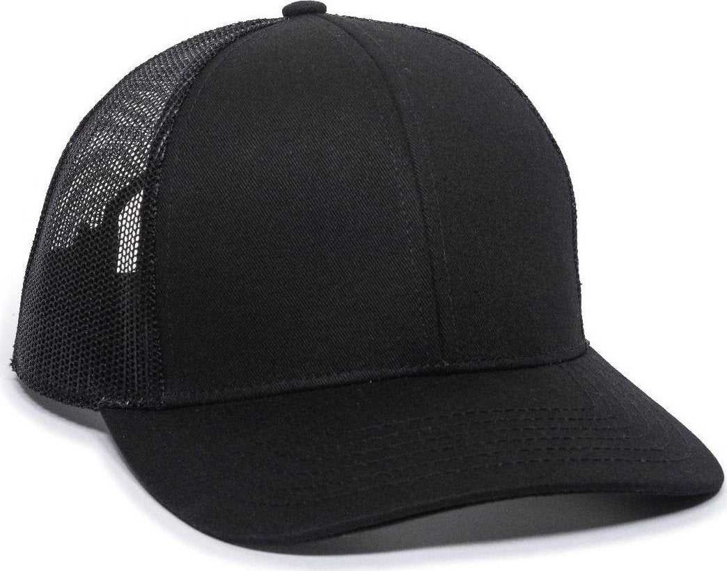 OC Sports OC770 Adjustable Mesh Back Cap with Sweatband - Black Black - HIT a Double - 1