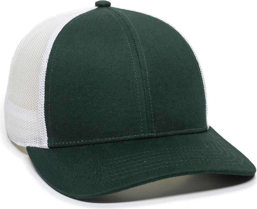 OC Sports OC770 Adjustable Mesh Back Cap with Sweatband - Dark Green White - HIT a Double - 1