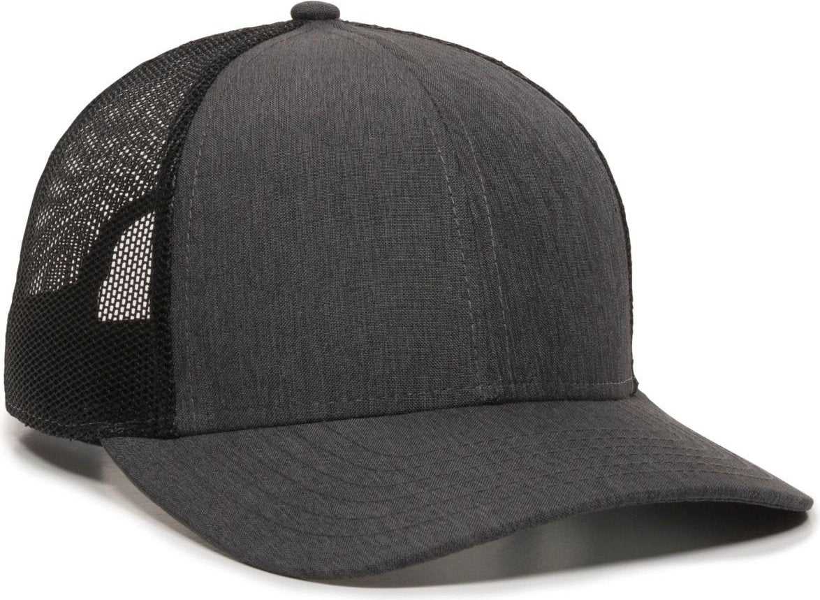 OC Sports OC770 Adjustable Mesh Back Cap with Sweatband - Heathered Charcoal Black - HIT a Double - 1