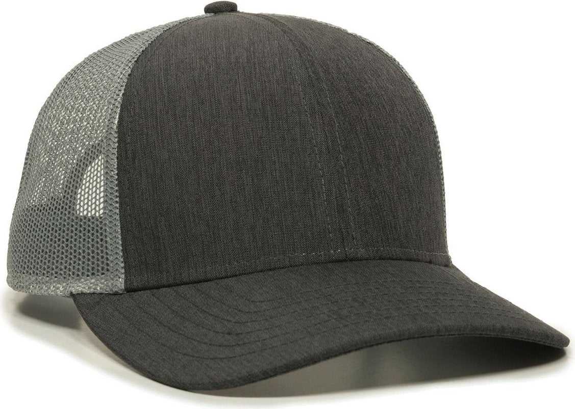 OC Sports OC770 Adjustable Mesh Back Cap with Sweatband - Heathered Charcoal Gray - HIT a Double - 1