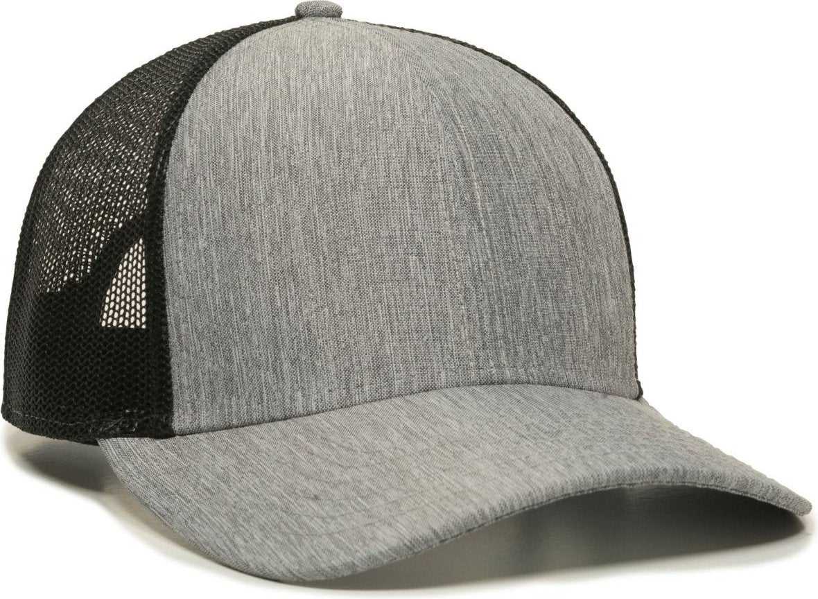 OC Sports OC770 Adjustable Mesh Back Cap with Sweatband - Heathered Gray Black - HIT a Double - 1