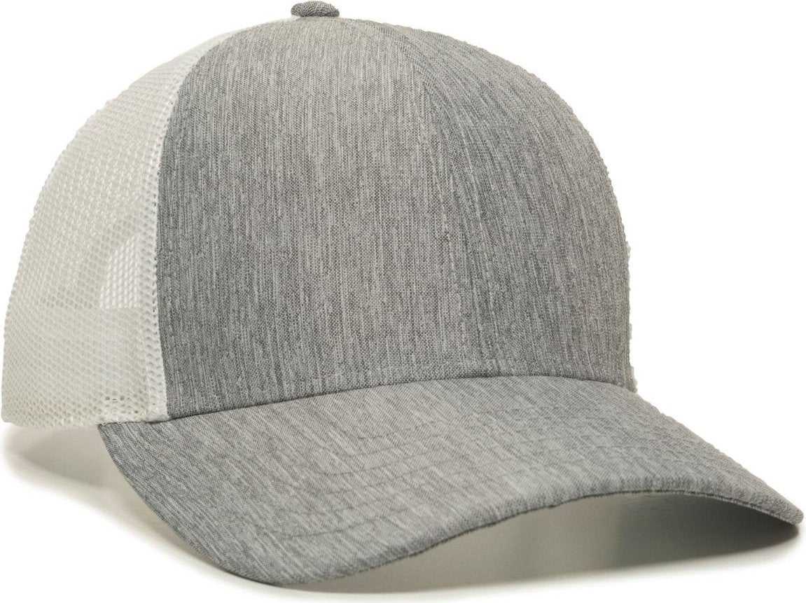 OC Sports OC770 Adjustable Mesh Back Cap with Sweatband - Heathered Gray White - HIT a Double - 1