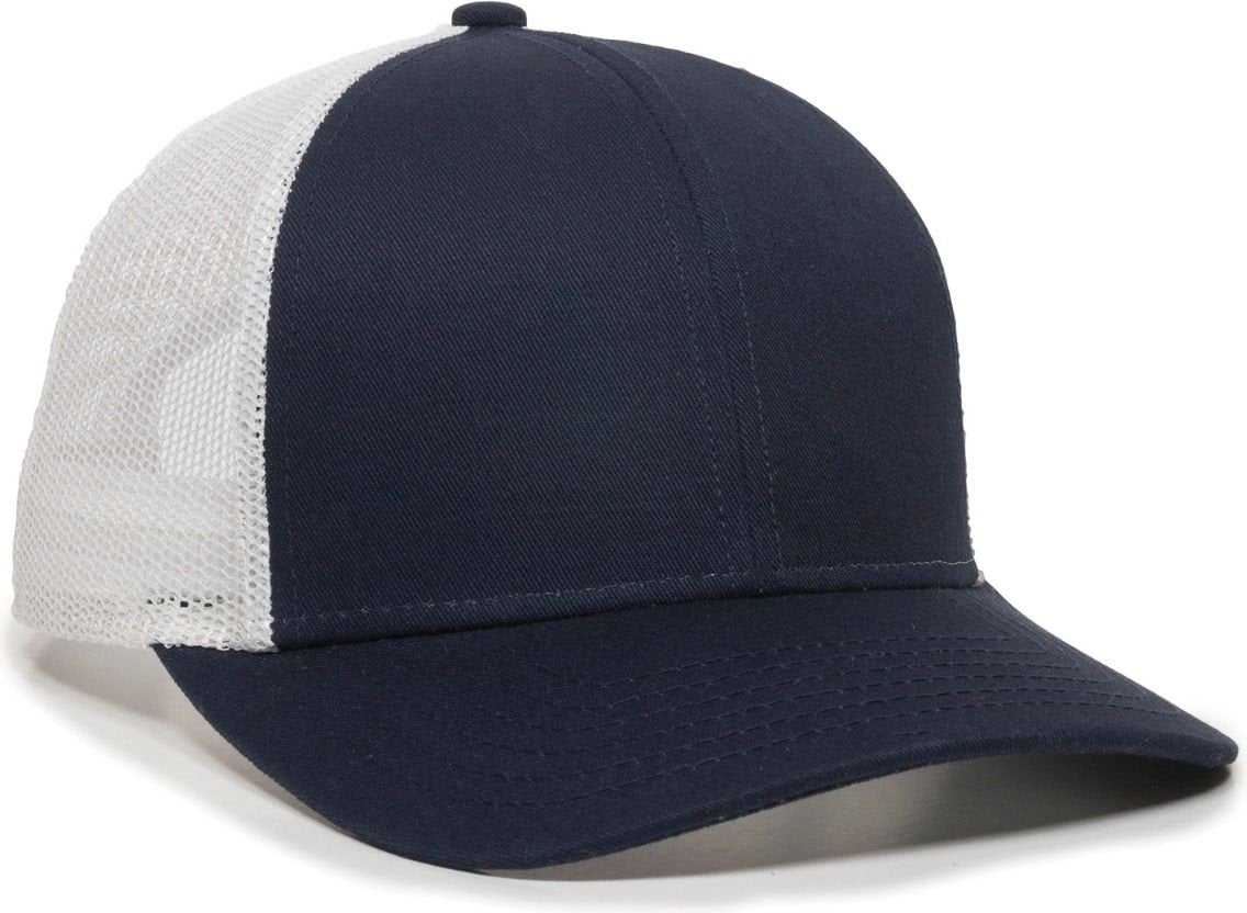 OC Sports OC770 Adjustable Mesh Back Cap with Sweatband - Navy White - HIT a Double - 1
