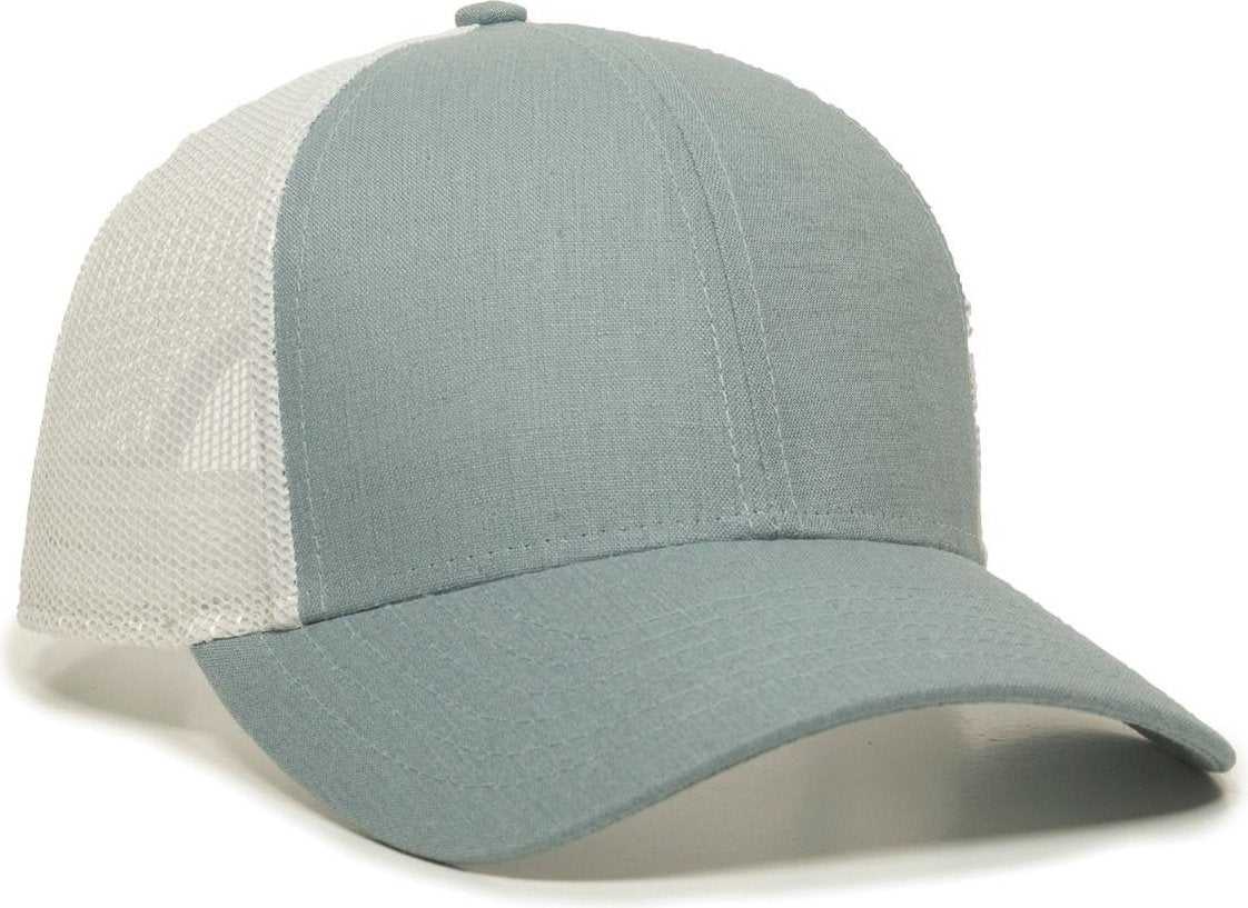 OC Sports OC770 Adjustable Mesh Back Cap with Sweatband - Ocean Blue White - HIT a Double - 1