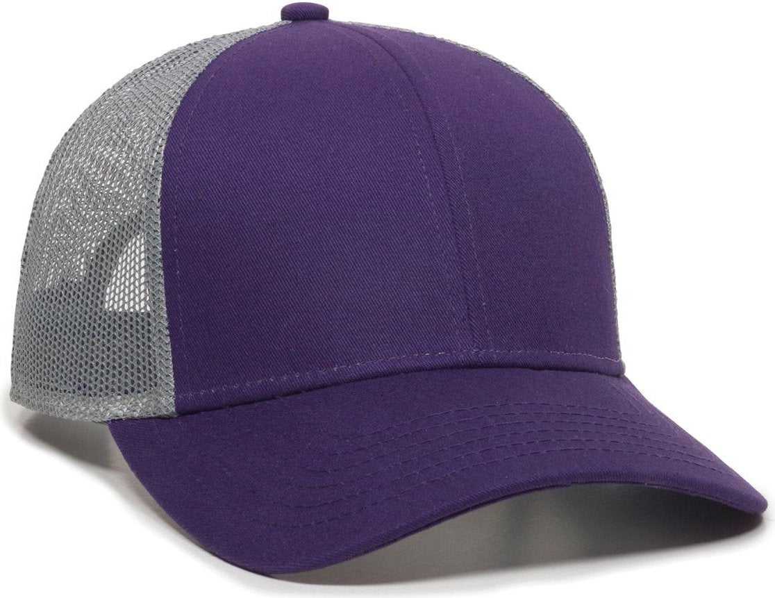 OC Sports OC770 Adjustable Mesh Back Cap with Sweatband - Purple Gray - HIT a Double - 1