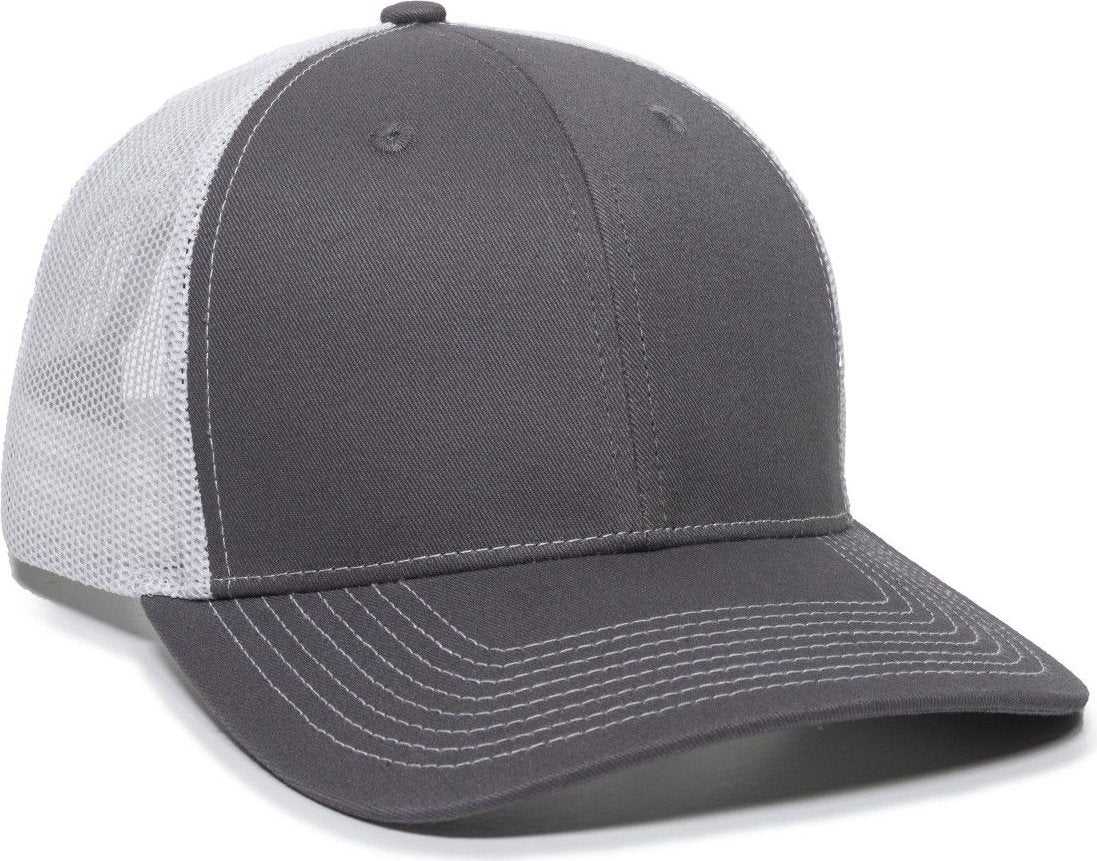 OC Sports OC771 Adjustable Mesh Back Cap - Charcoal White - HIT a Double - 1