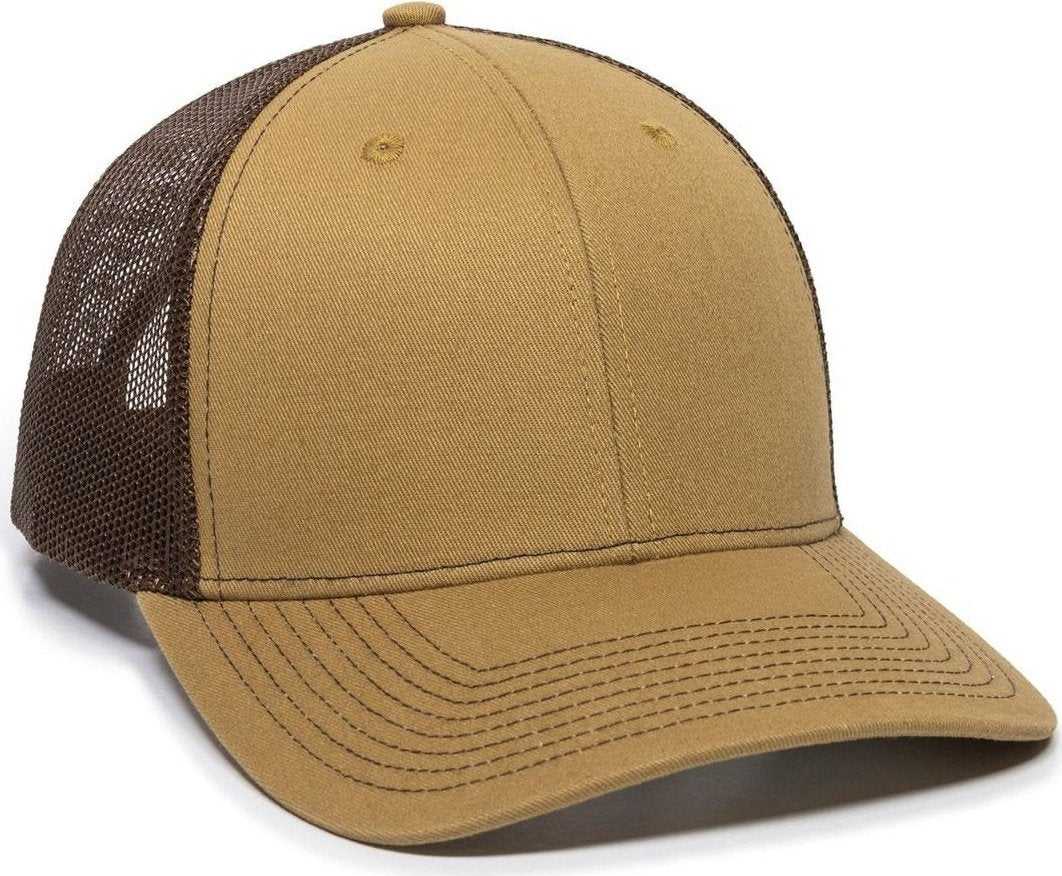 OC Sports OC771 Adjustable Mesh Back Cap - Old Gold Brown - HIT a Double - 1
