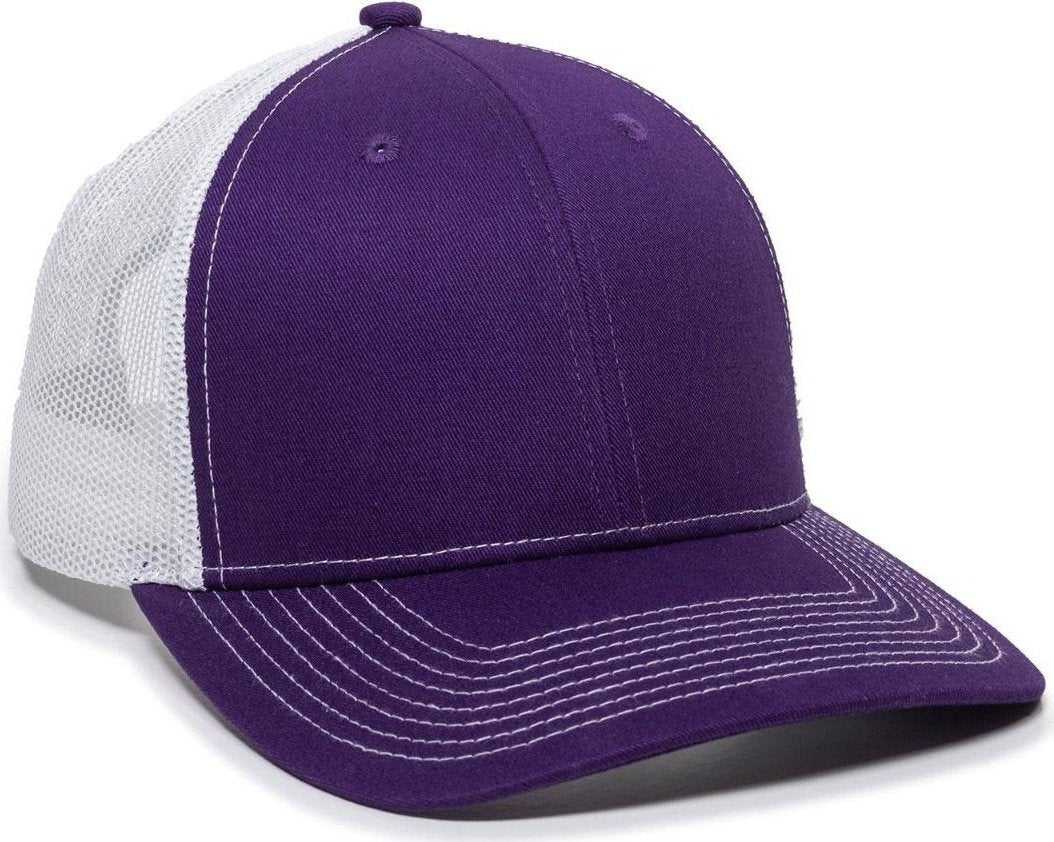OC Sports OC771 Adjustable Mesh Back Cap - Purple White - HIT a Double - 1