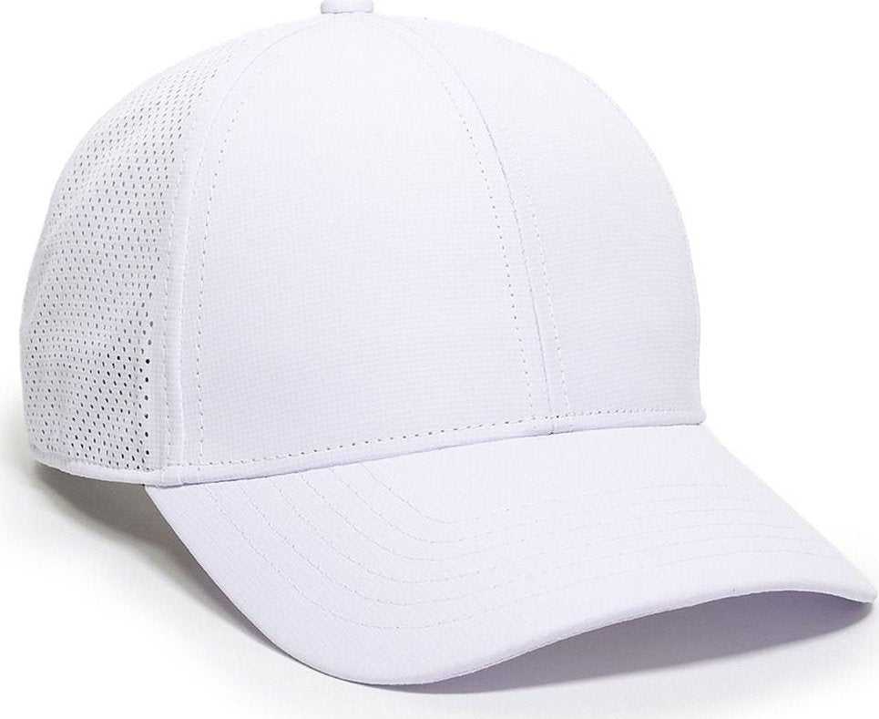 OC Sports OC803 Adjustable Mesh Back Solid Color Cap - White - HIT a Double - 1