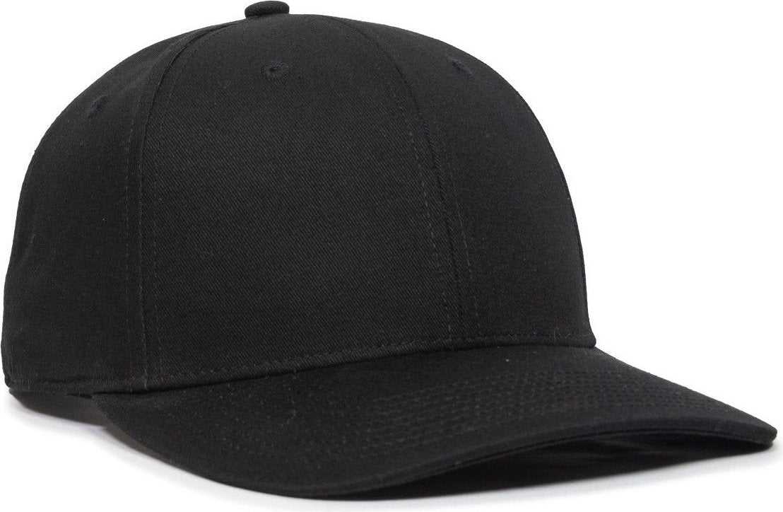 OC Sports OC871 Premium Modern Solid Back Cap - Black - HIT a Double - 1