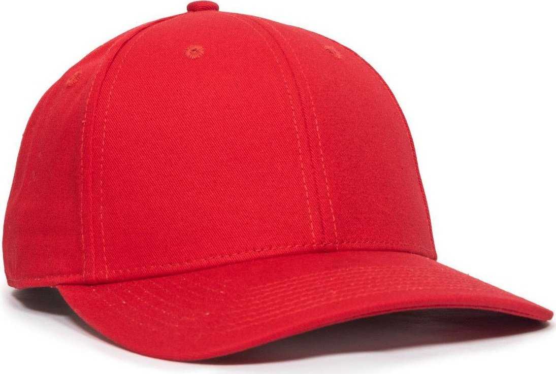OC Sports OC871 Premium Modern Solid Back Cap - Red - HIT a Double - 1