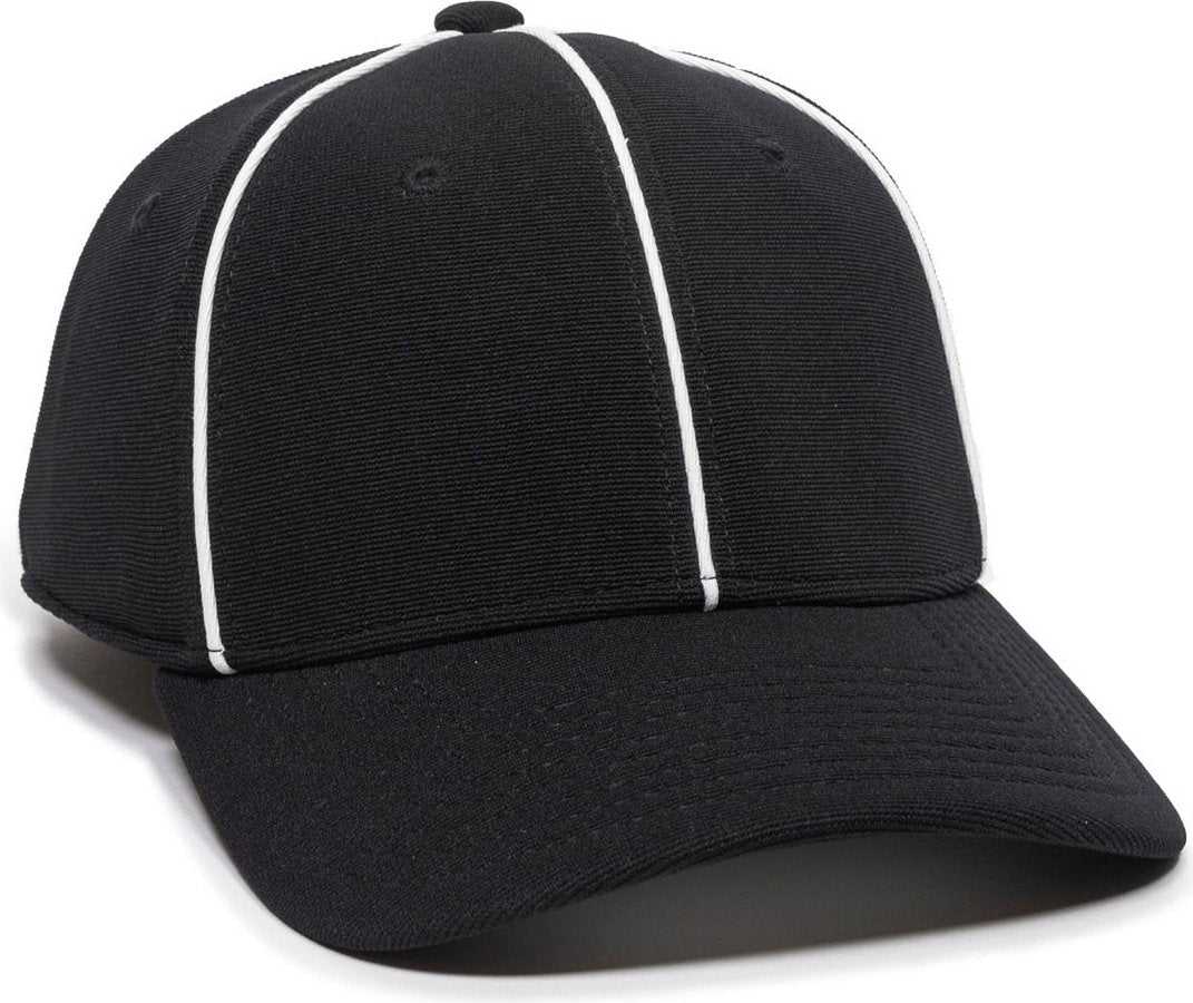 OC Sports OFC-600 Umpire Officials Poly Stretch Fit Cap - Black - HIT a Double - 1