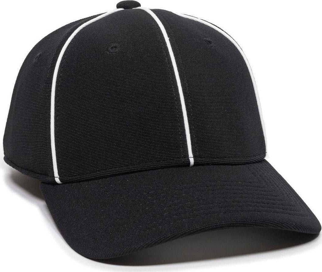 OC Sports OFC-600 Umpire Officials Poly Stretch Fit Cap - Black - HIT a Double - 1