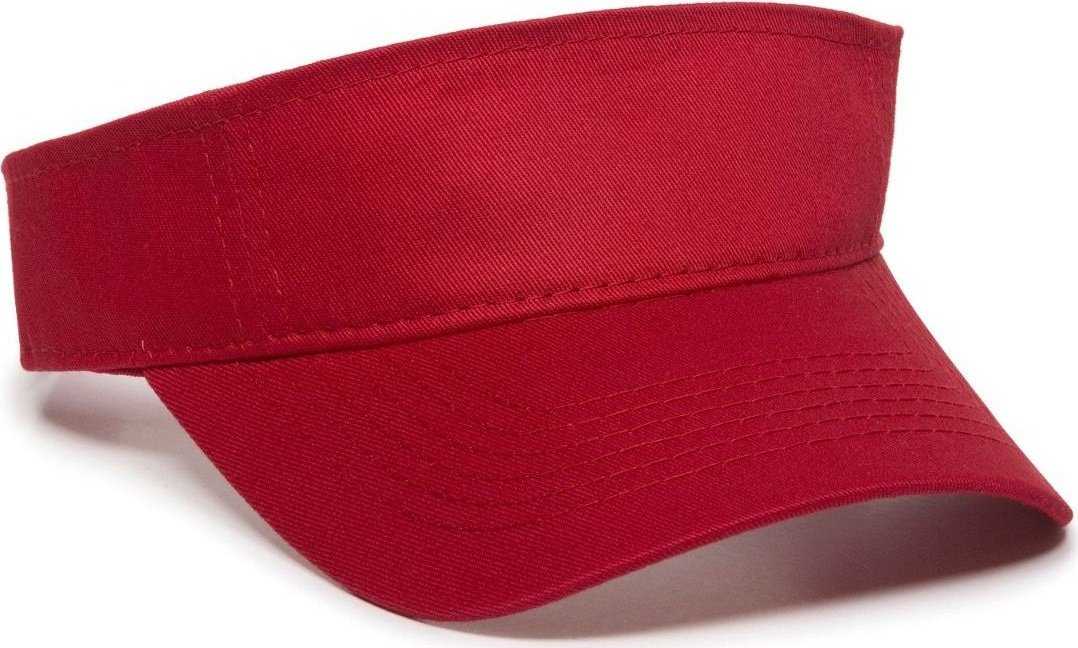 OC Sports PCTV-100 Adjustable Cotton Visors - Red - HIT a Double - 1