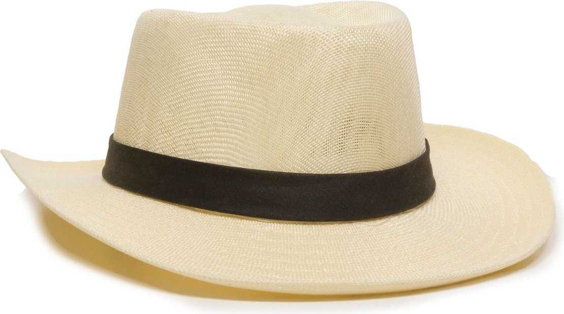 OC Sports PLS-104 Poly-Linen Fabric Cowboy Hat - Ivory Dark Brown - HIT a Double - 1