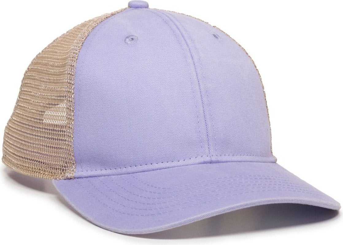 OC Sports PNY-100M Adjustable Meshback Cap with Ponytail Hole - Lavender Tea Stain - HIT a Double - 1
