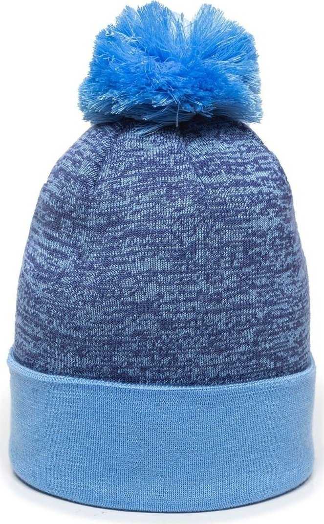 OC Sports PWC-100 Pixel Watch Beanie with Pom - Navy Columbia Blue - HIT a Double - 1