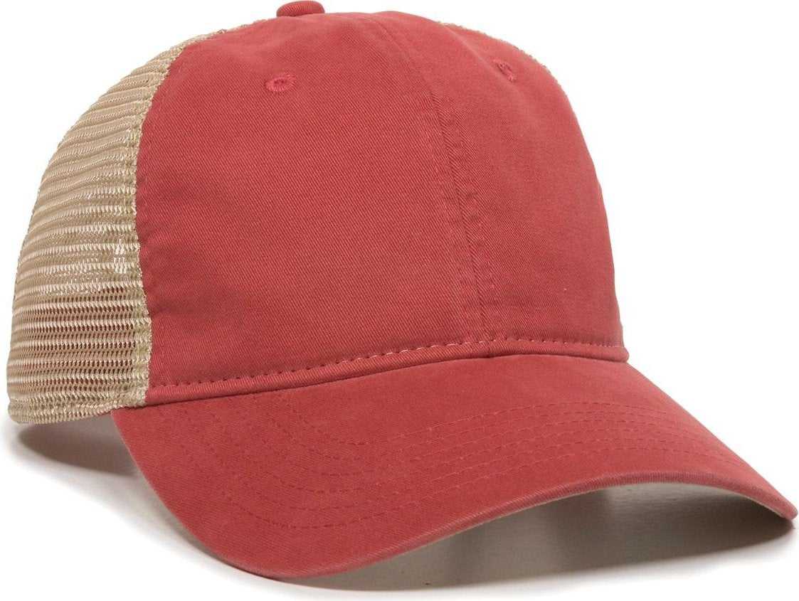 OC Sports PWT-200M Adjustable Mesh Back Cap - Nantucket Red Tea Stain - HIT a Double - 1