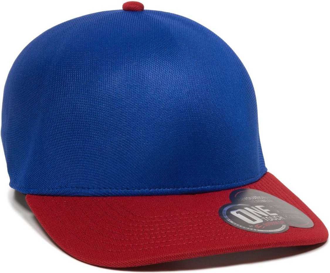 OC Sports REEVO Flexible Fitting Cap - Royal Red - HIT a Double - 1