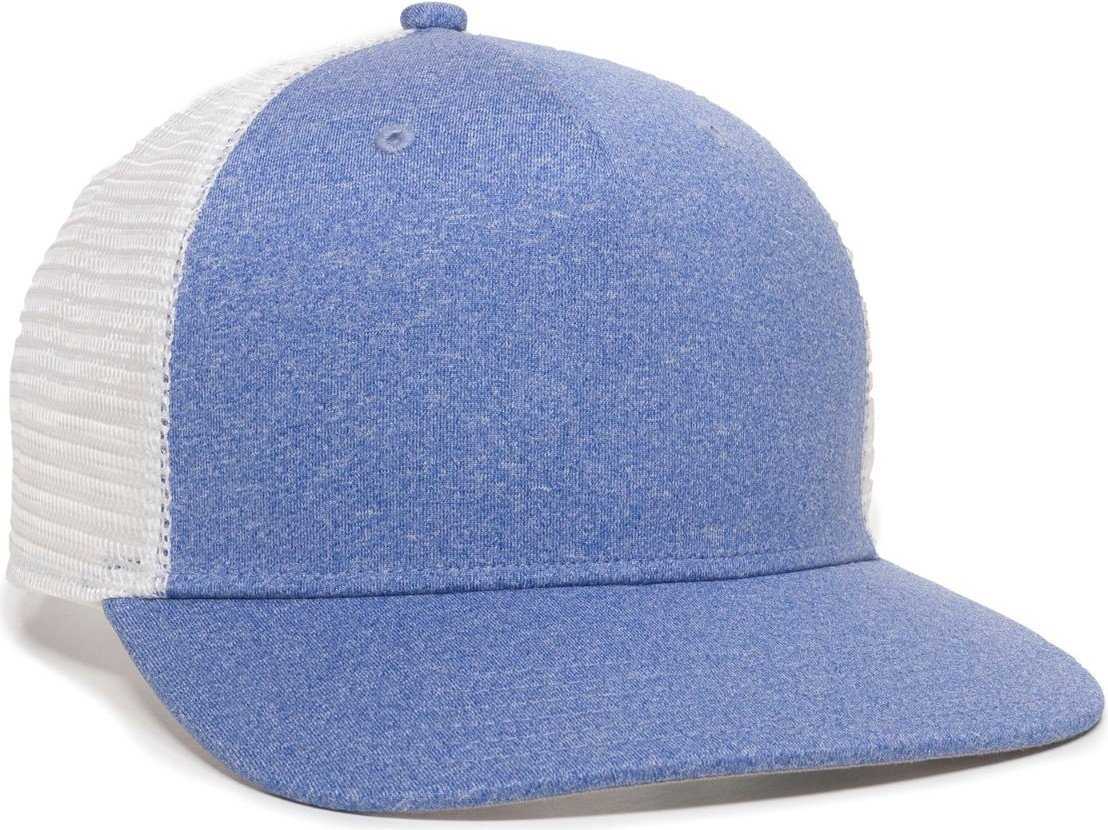 OC Sports RGR-100M Adjustable Mesh Back Cap - Heathered Blue White - HIT a Double - 1