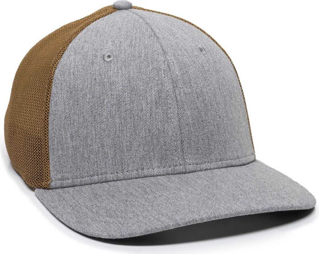 OC Sports RGR-360M Adjustable Mesh Back Cap - Heathered Gray Copper - HIT a Double - 1