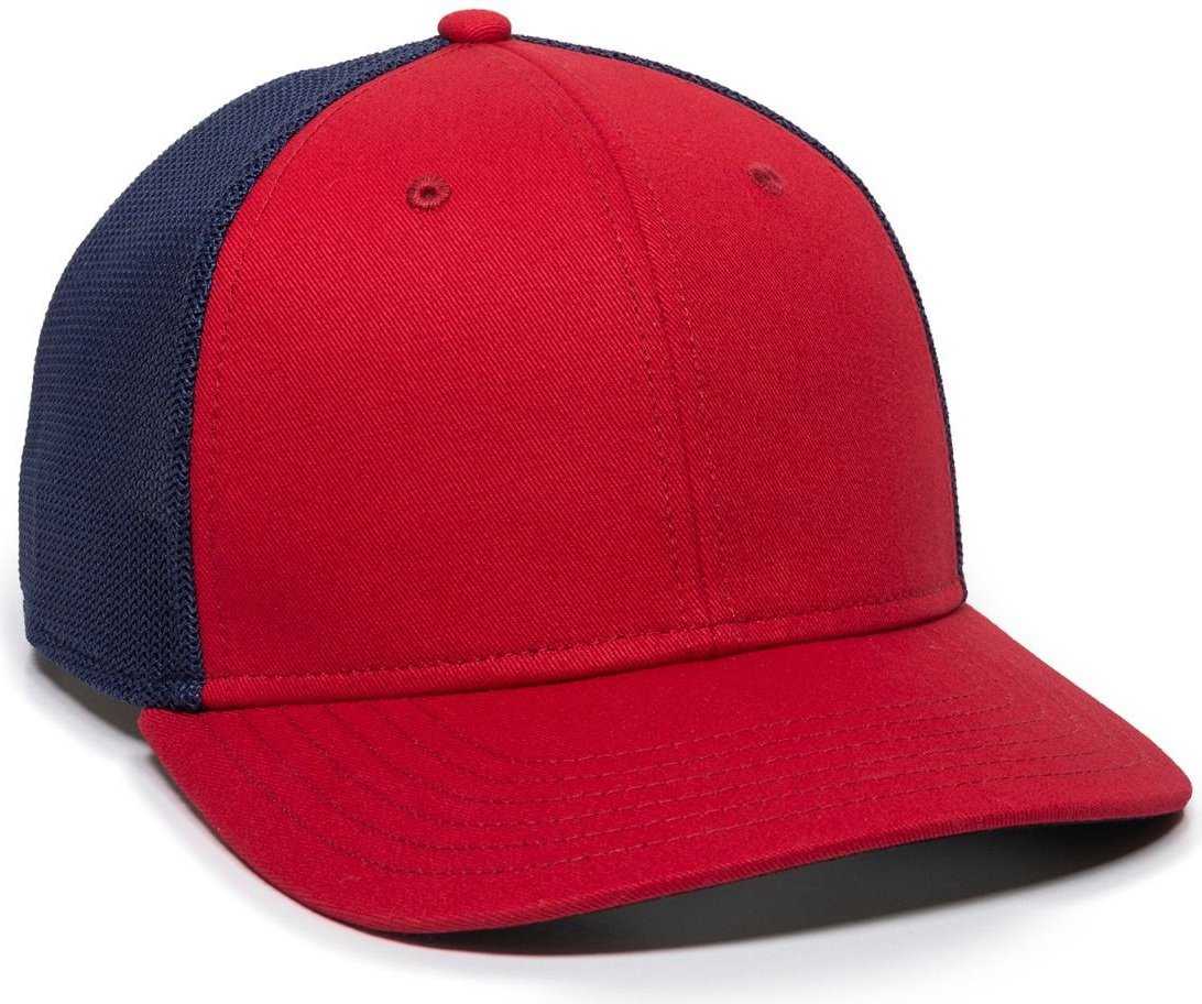 OC Sports RGR-360M Adjustable Mesh Back Cap - Red Navy - HIT a Double - 1