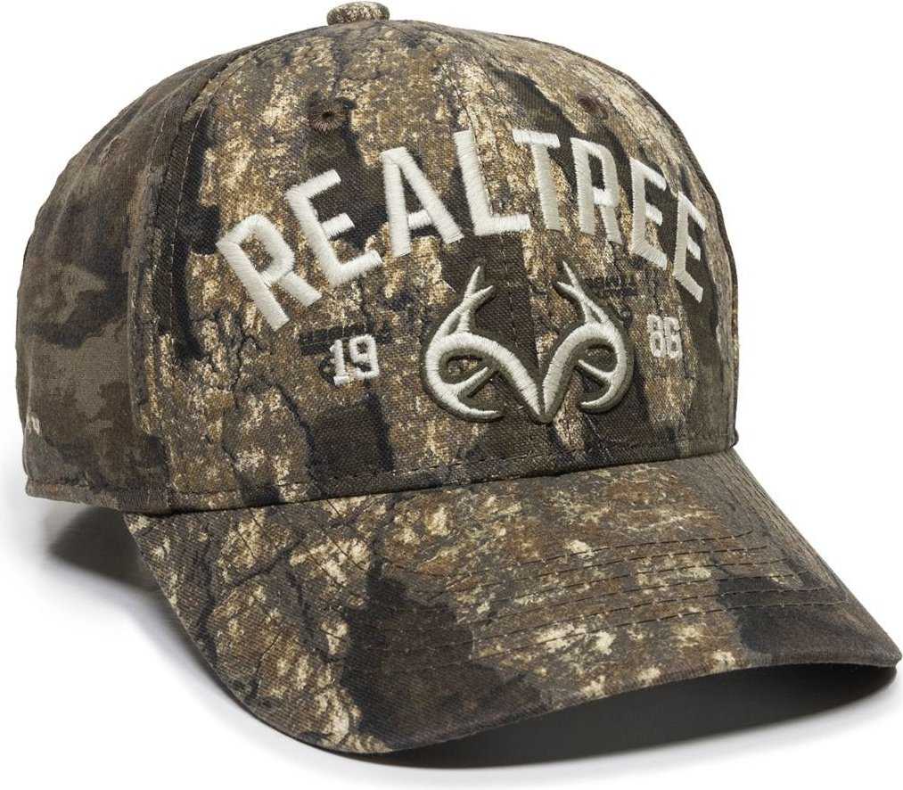 OC Sports RT23A Mid Crown Structered Cap - Realtree Timber - HIT a Double - 1