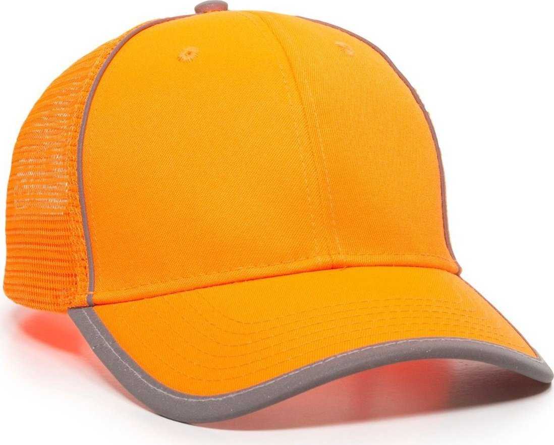 OC Sports SAF-300M Adjustable Mesh Back Cap that is Easily Visible - Blaze - HIT a Double - 1