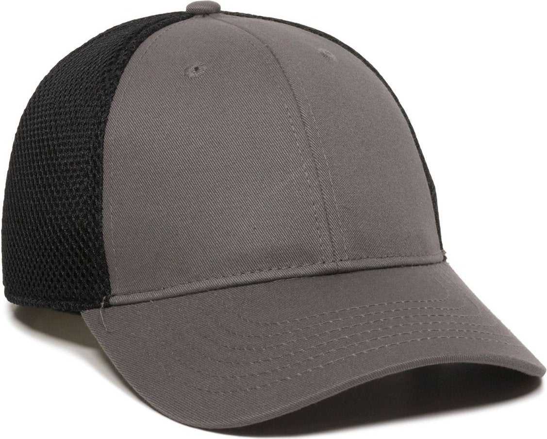 OC Sports SWM-600 Cotton Twill And Mesh Adjustable Cap - Charcoal Bk - HIT a Double - 1