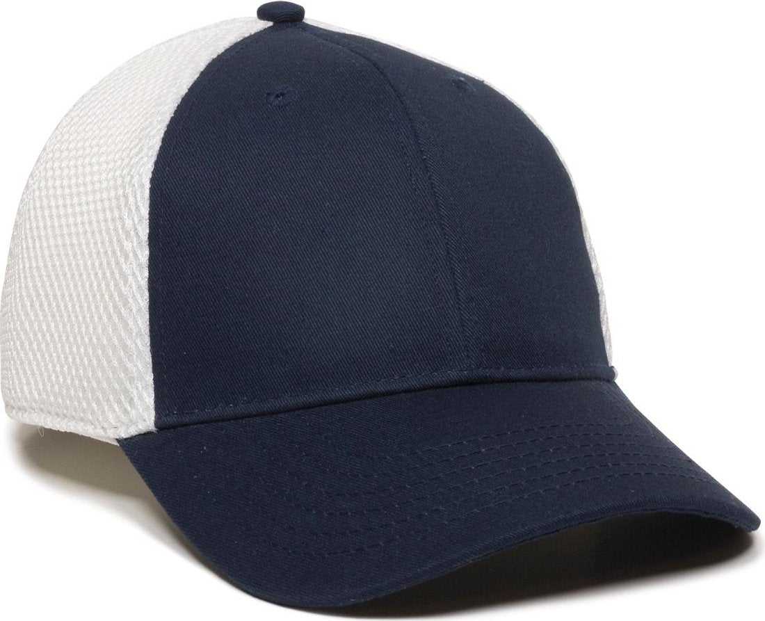 OC Sports SWM-600 Cotton Twill And Mesh Adjustable Cap - Navy White - HIT a Double - 1