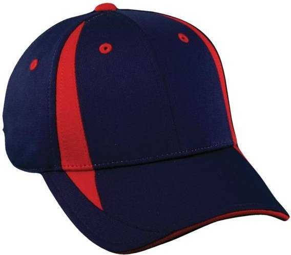 OC Sports TGS1965X Flexible Fitting Cap - Navy Red - HIT a Double - 1
