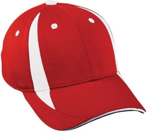 OC Sports TGS1965X Flexible Fitting Cap - Red White - HIT a Double - 1