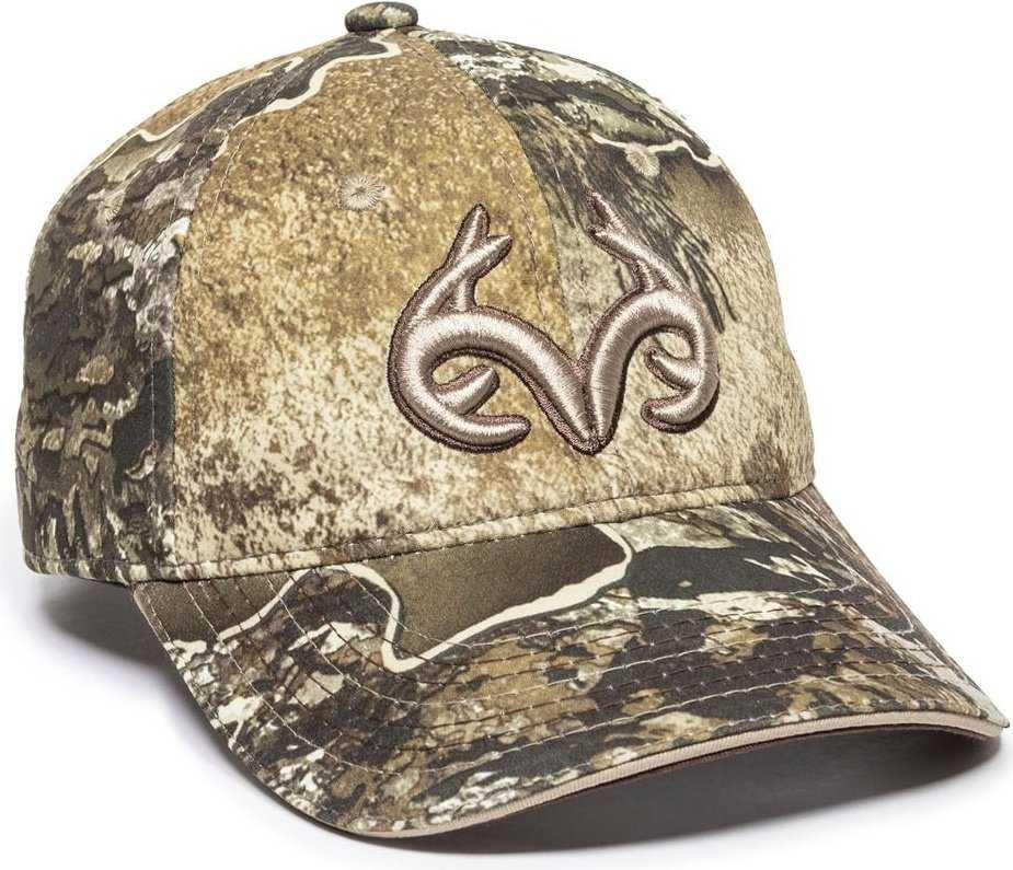 OC Sports TRT83A Medium Washed Canvas Camo Cap - Realtree Excape - HIT a Double - 1