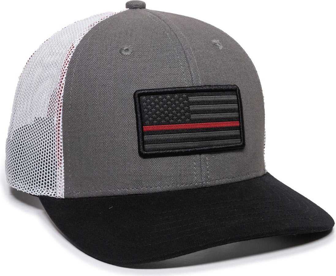 OC Sports USA-150 Heavy Brushed Canvas Cap - Fire - HIT a Double - 1